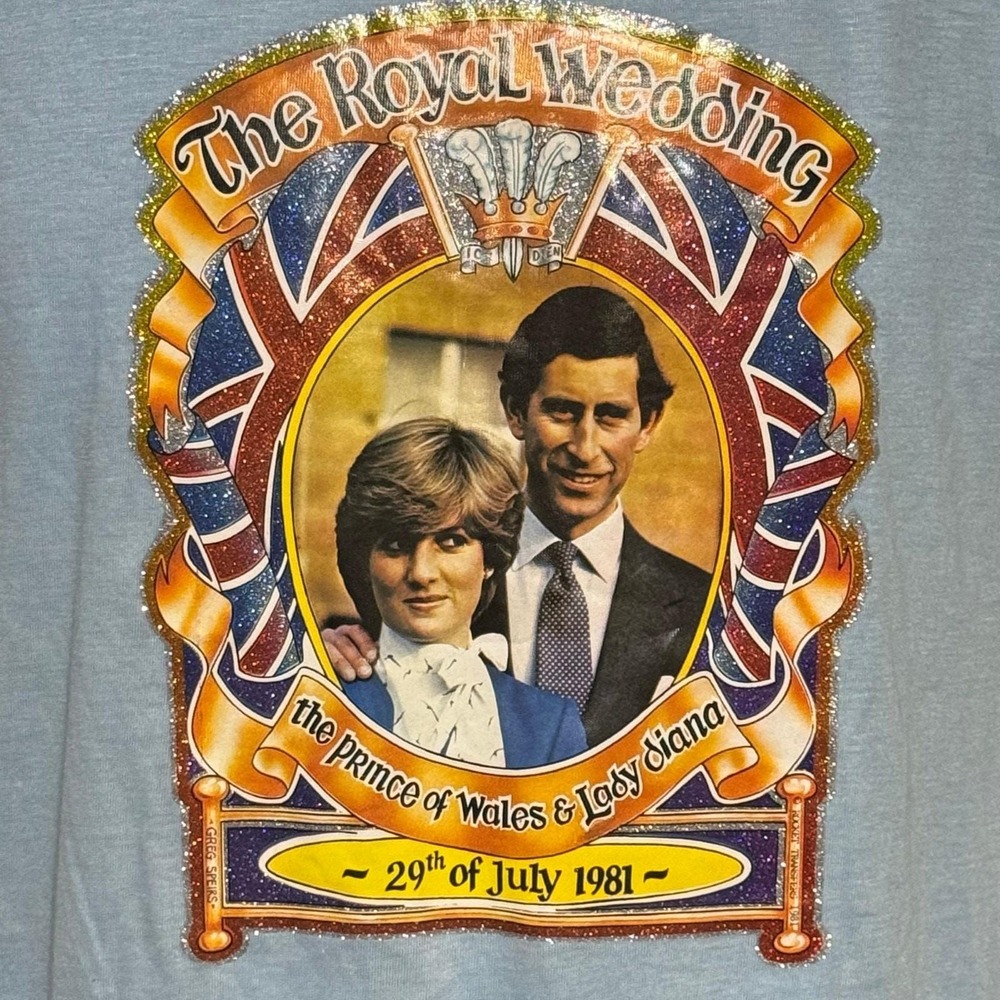 1981 NWOT Royal Wedding Commemorative Tee‎ Spiers Rocket Transfer Single Stitch